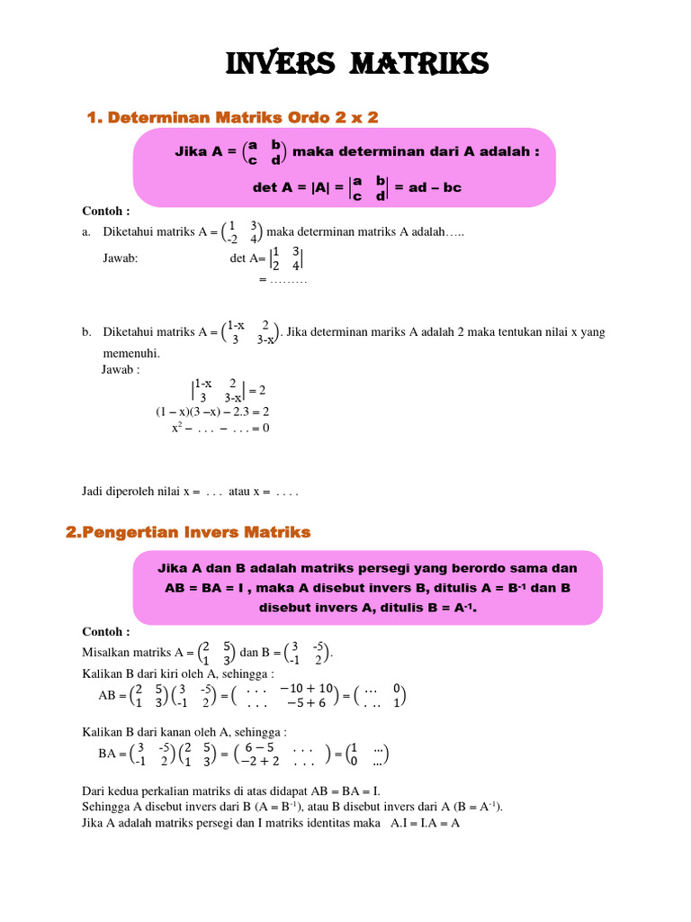 Invers Matriks | PDF
