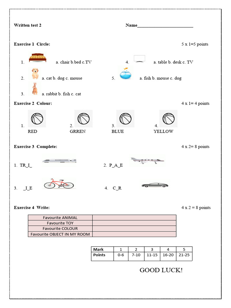 Smiles 1 Module 1 Test | PDF
