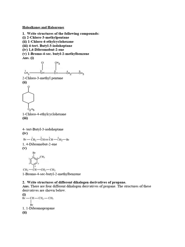 Dihalogen Derivatives of Propane | PDF | Science & Mathematics