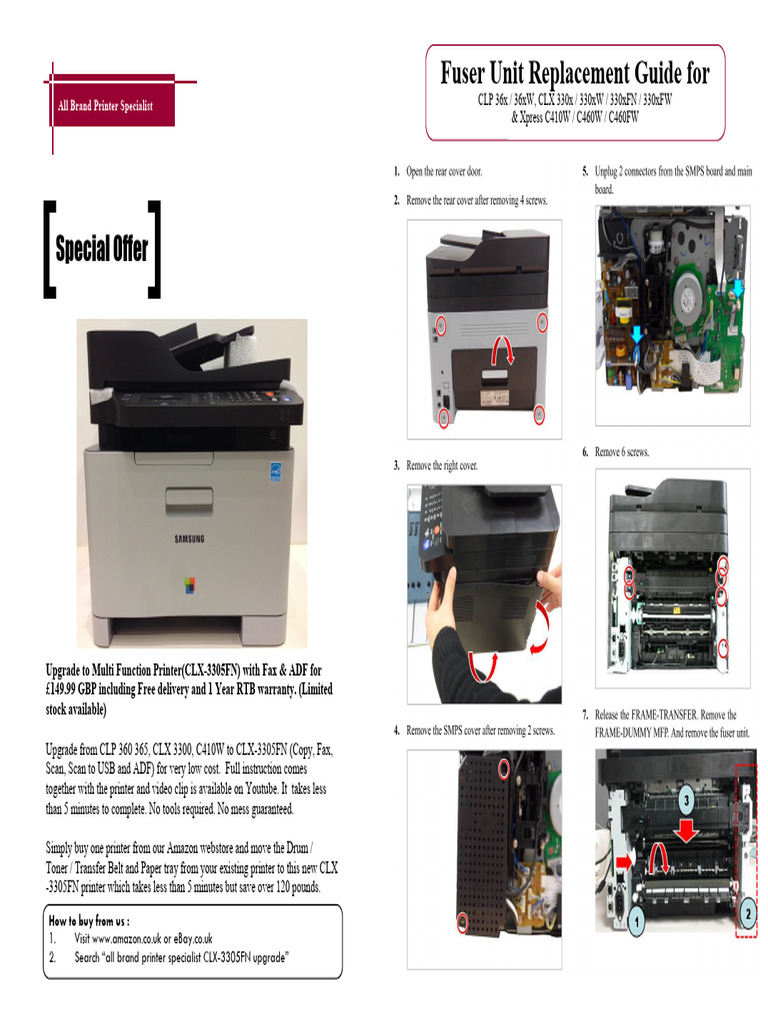 Fuser Installation Manual With Parts Catalogue | PDF