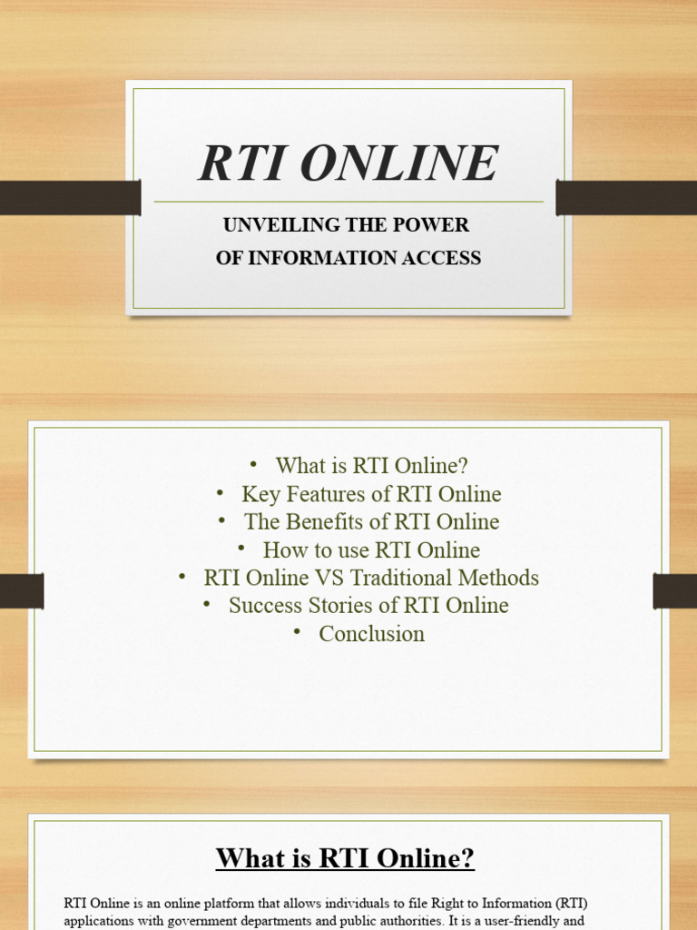 Rti Offline Procedure