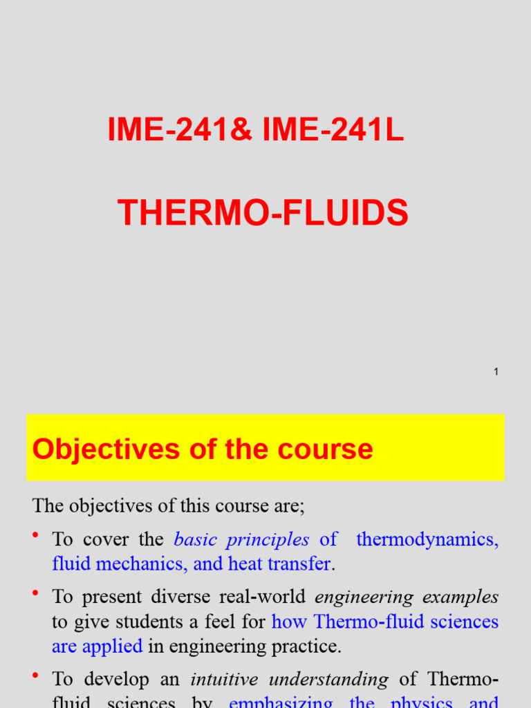 Lecture 1 1,2,3 Thermo Fluids 20 PDF Fluid Mechanics Thermodynamics