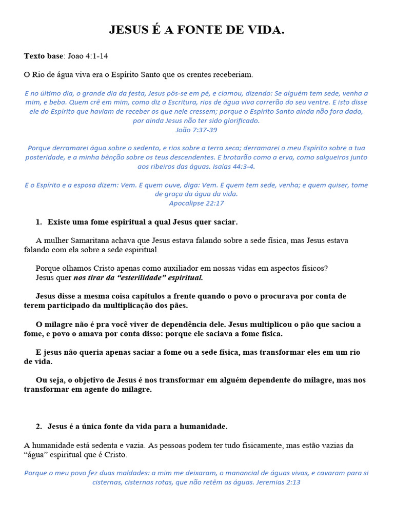 Jesus A Fonte De Vida Pdf