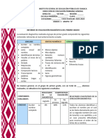 Informe de Evaluación Diagnóstica de Primer Grado de Primaria