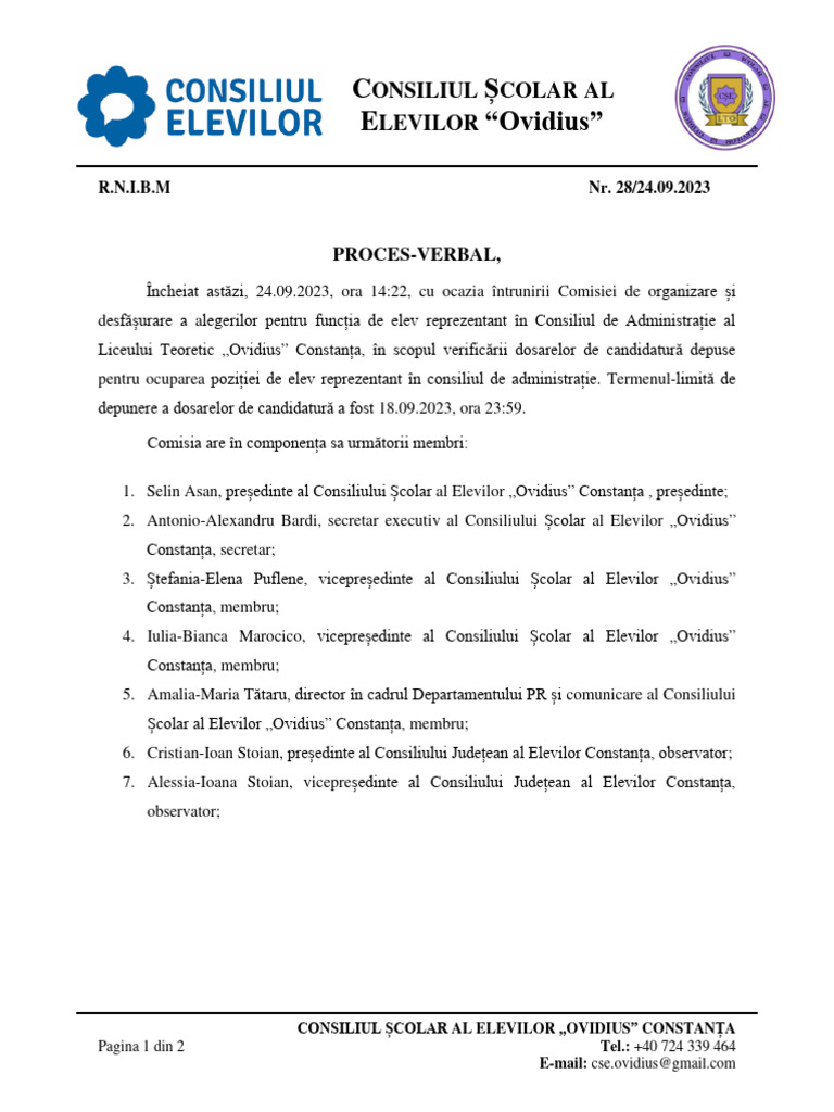 PV Validare Dosare CA LTO | PDF