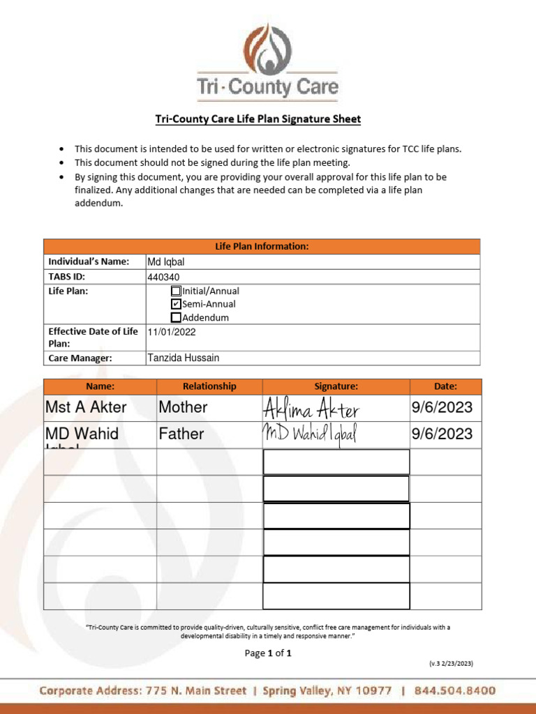 Iqbal's LP Signature Sheet | PDF