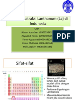 Potensi Ekstraksi Dan Pengolahan Lanthanum Di Indonesia Beta Version