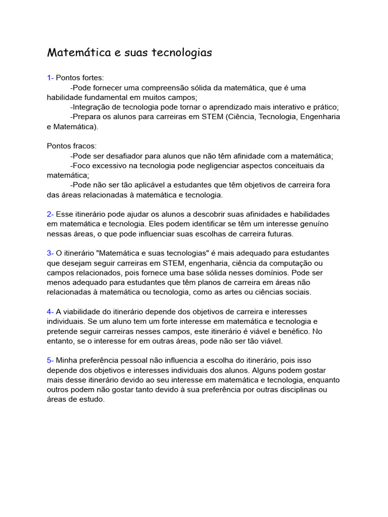 Matemática e Suas Tecnologias | PDF