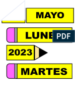 Calendario Lápiz para Sala de Clases.