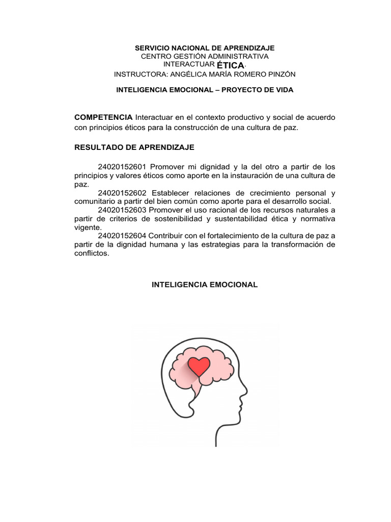 Inteligencia Emocional y Ética en la Vida | PDF | Las emociones ...