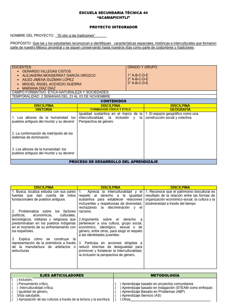Formato Proyecto Integrador | PDF