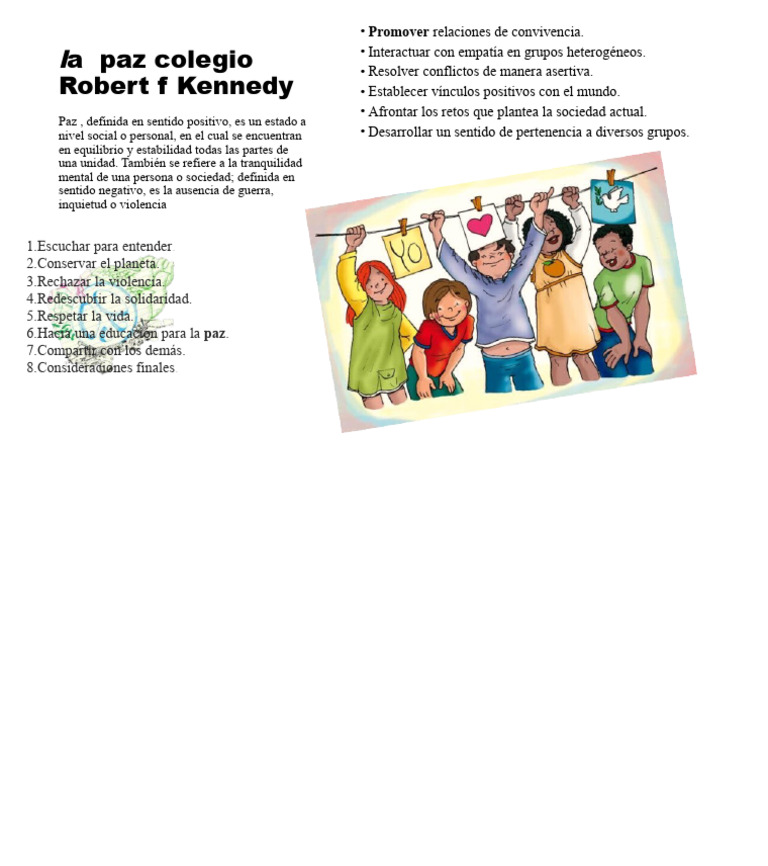 Educación para la Paz y Convivencia | PDF | Relaciones personales ...