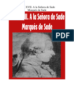 Marques de Sade - Carta 17. A La Señora de Sade