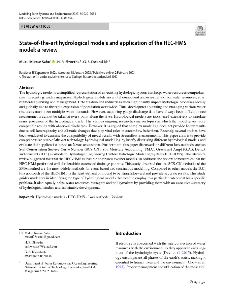 HEC-HMS Model Review and Applications | PDF | Flood | Hydrology