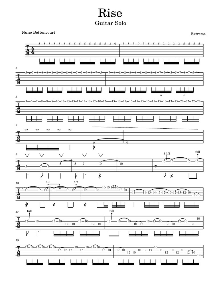 Extreme-Rise Guitar Solo | PDF