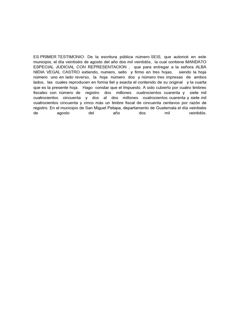 Es Primer Testimonio PDF