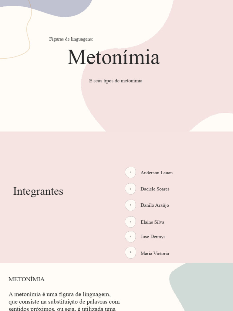 Exemplos e Tipos de Metonímia | PDF | Filosofia | Estudos de Línguas ...