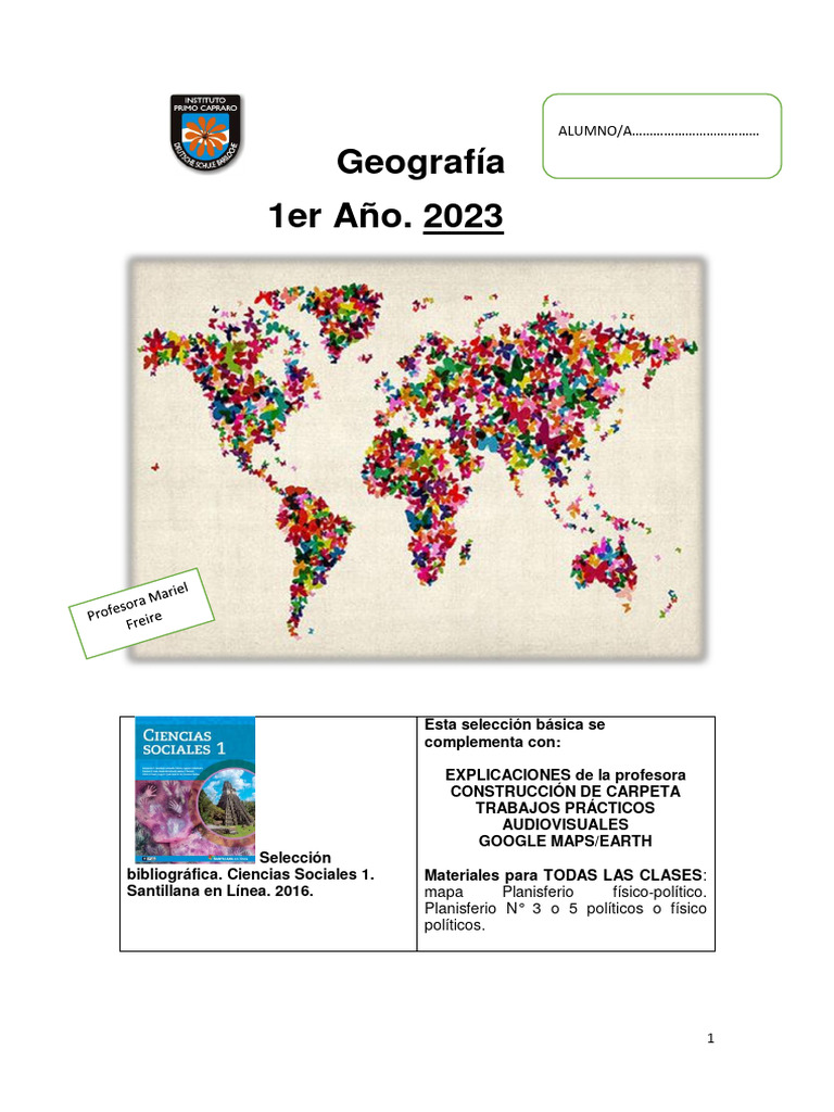 Geografía 1er Año 2023 Cuadernillo | PDF