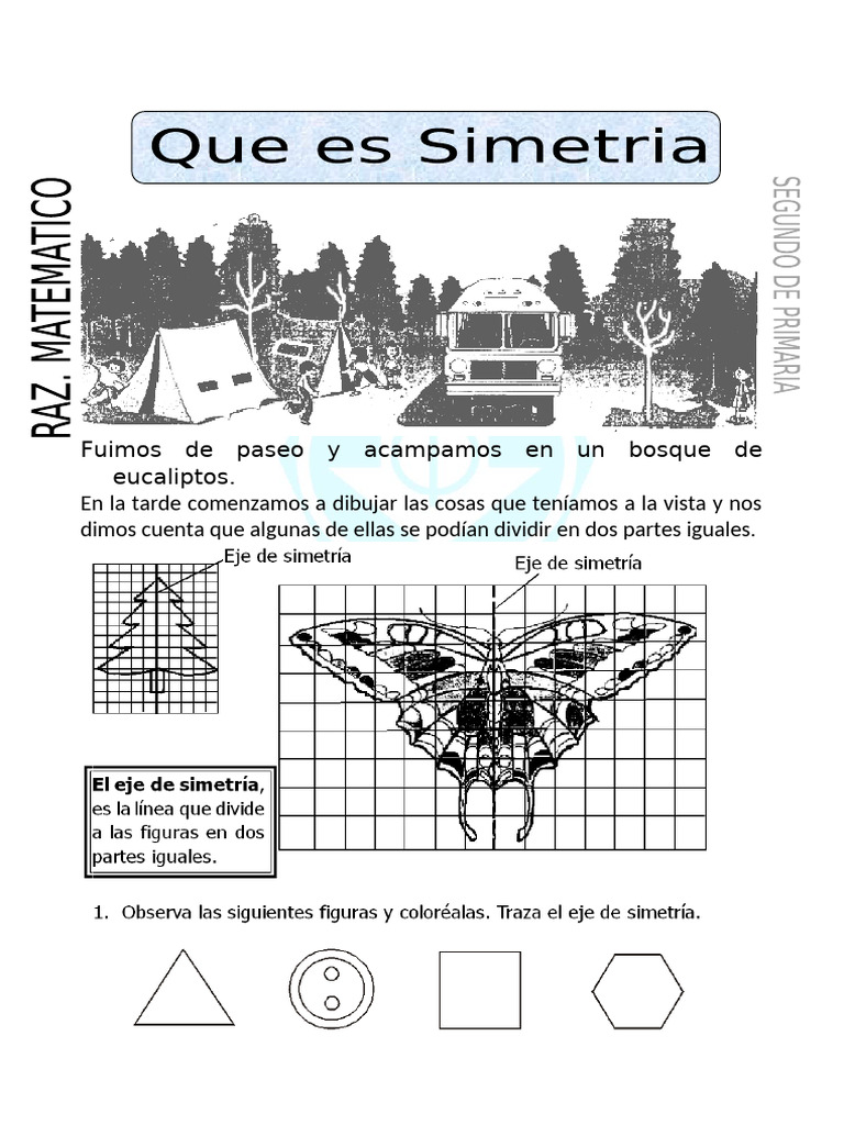 Ficha de Que Es Simetria para Segundo de Primaria | PDF