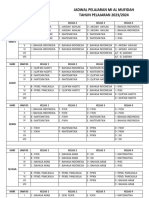 Jadwal Pelajaran Mi Al Mufidah Tapel 2023-2024