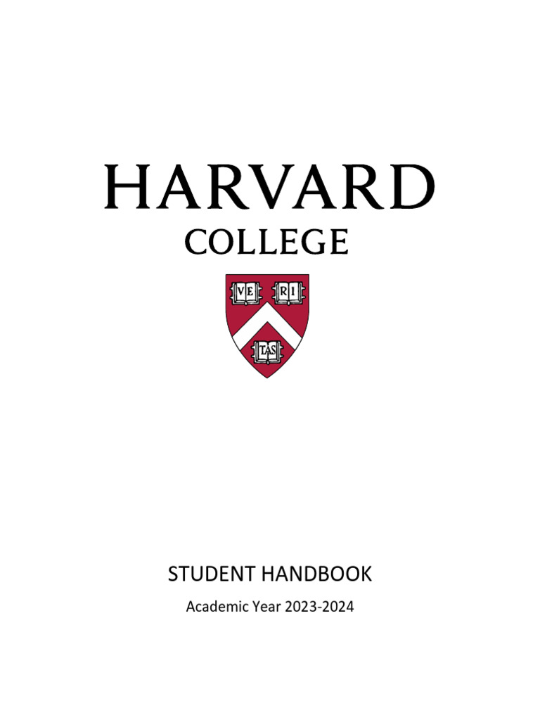 Harvard College Student Handbook 20232024 PDF Bachelor's Degree Academic Degree
