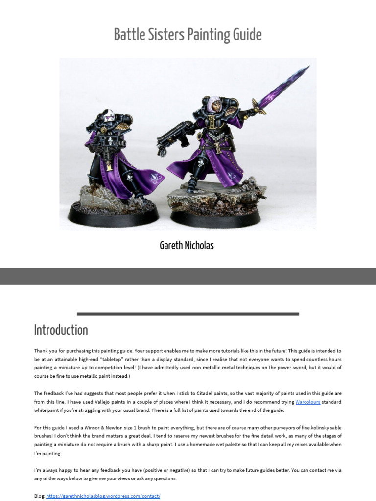 Sisters of Battle Painting Guide | PDF | Paint | Eyebrow