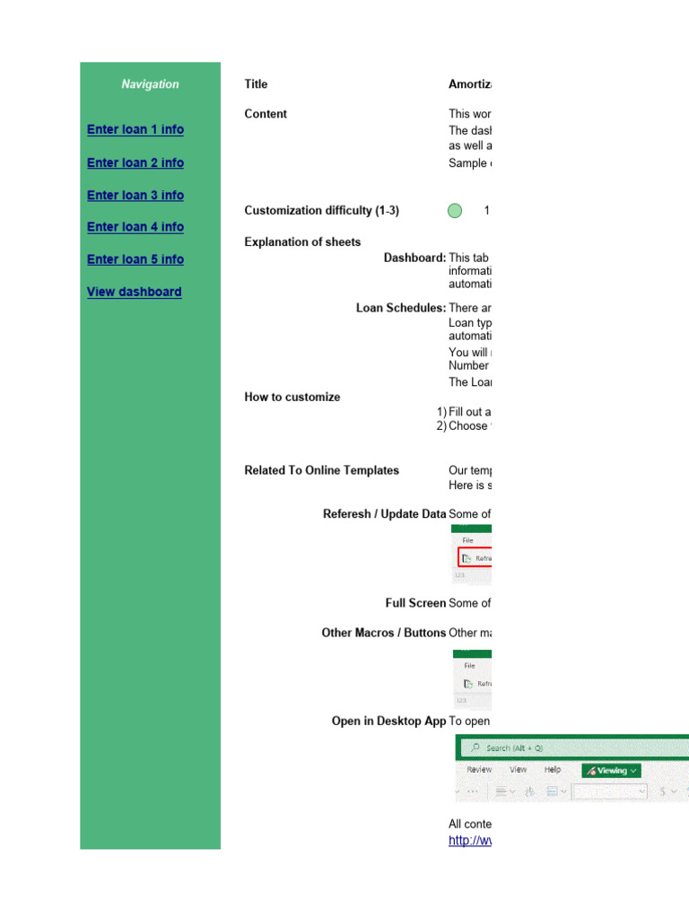 Amortization Schedule v1.3 | PDF | Loans | Debt