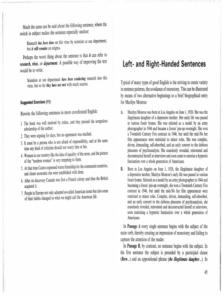 Left - and Right - Sentences | PDF