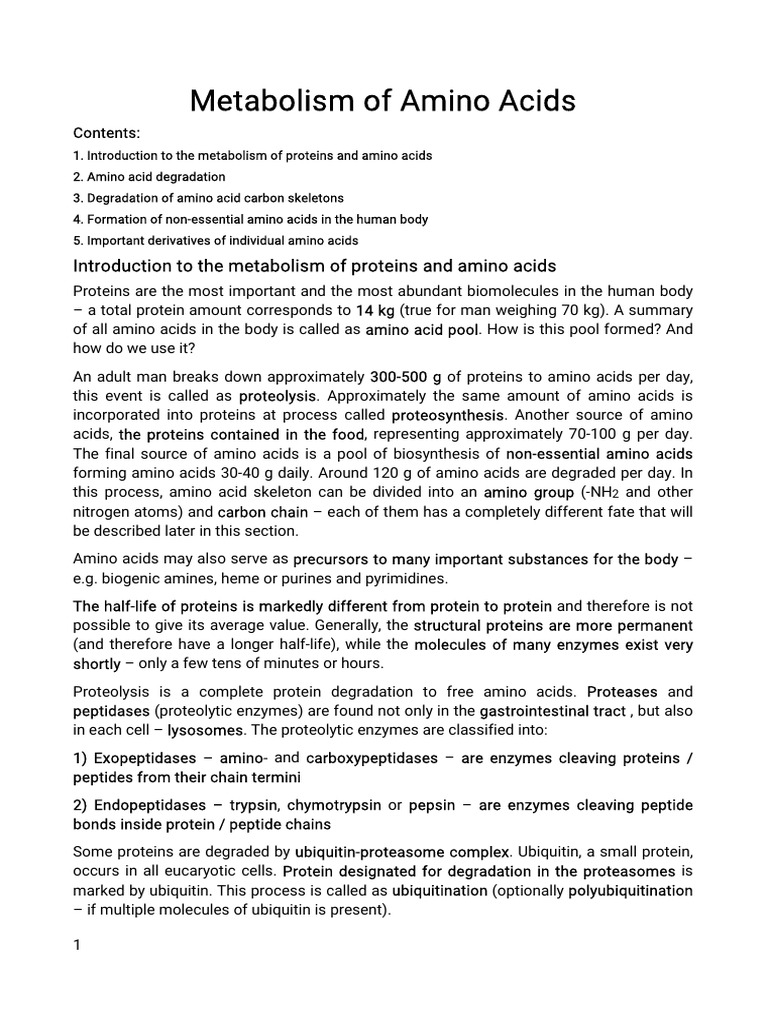 Metabolism of Amino Acids IV | PDF | Structural Biology | Chemistry
