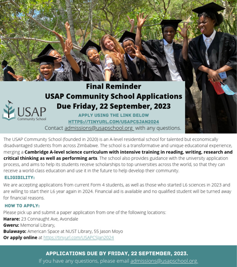 USAP Community School Applications Sep 22Deadline PDF
