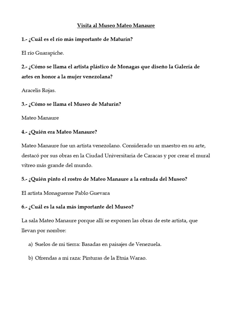 Visita Al Museo Mateo Manaure PDF