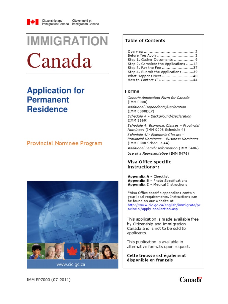 Canada Provincial Nominee Program Guide | PDF | Provinces And ...