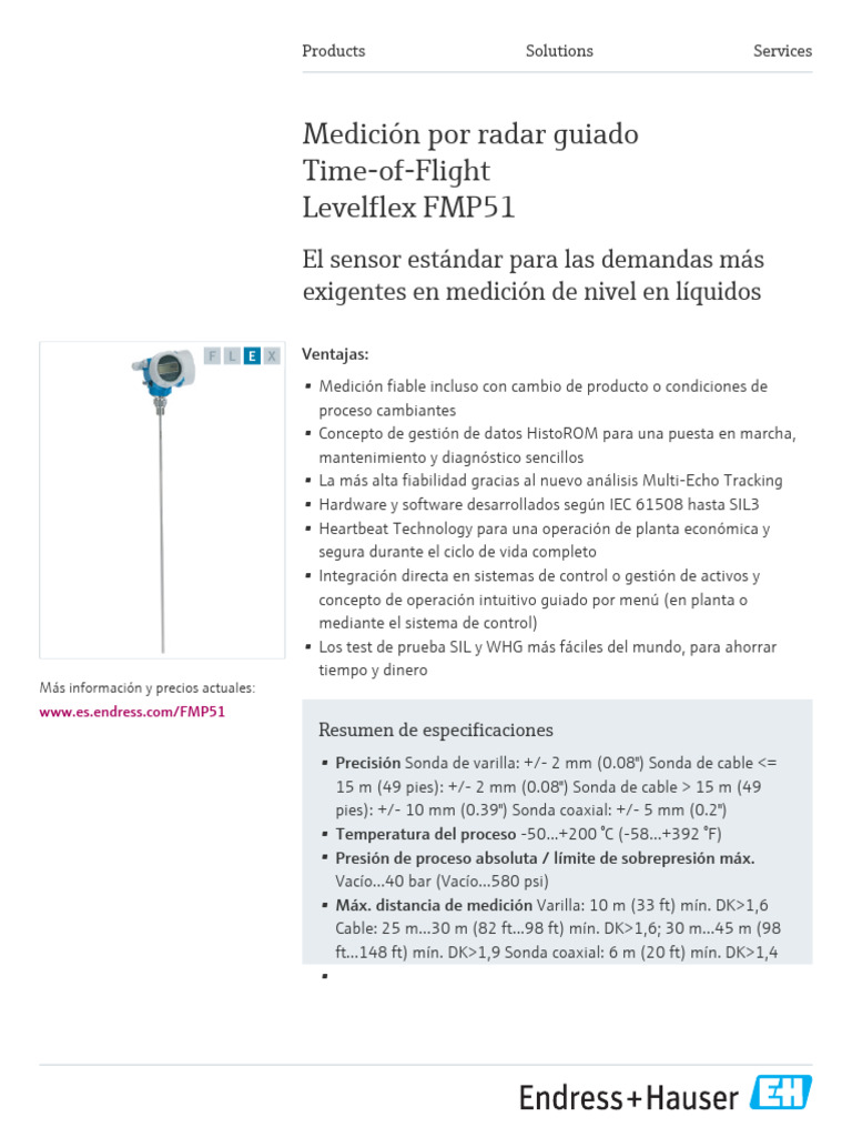 Endress-Hauser Levelflex FMP51 ES | PDF | Ciencias fisicas