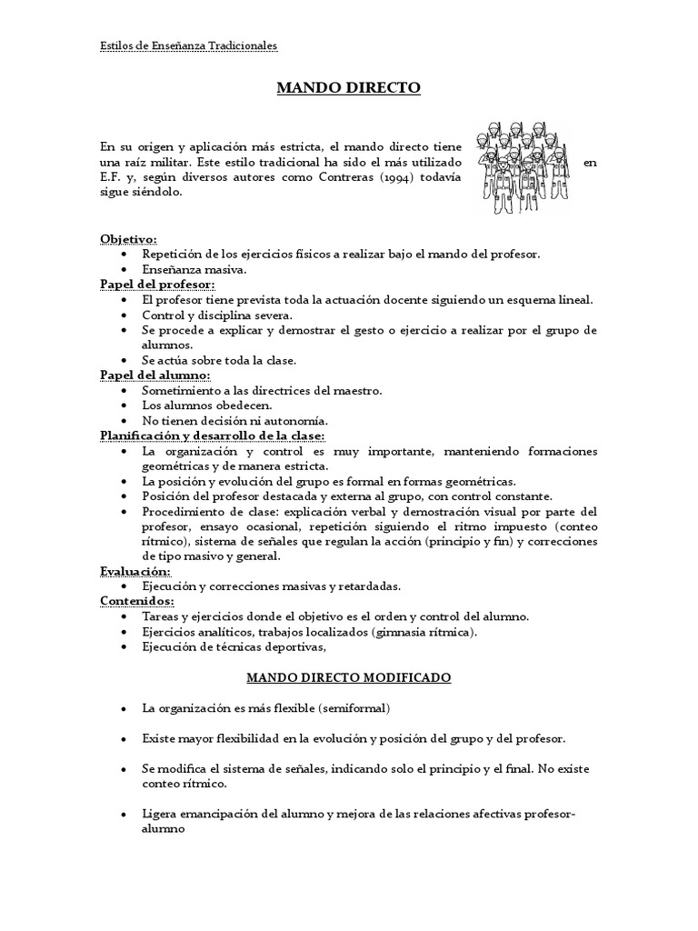 Mando Directo en Educación Física | PDF