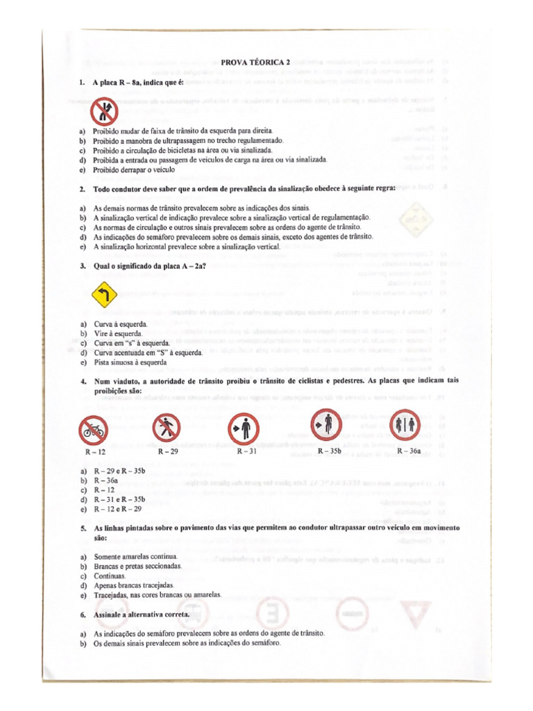 PROVA TÉORICA Detran Acre | PDF