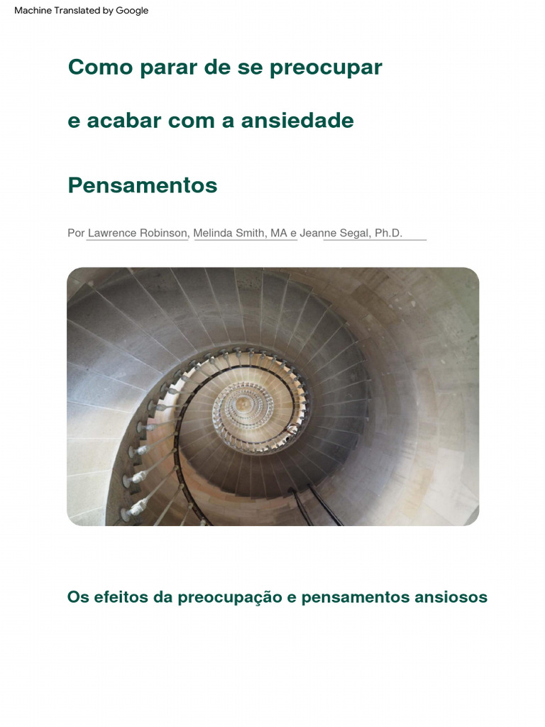 How To Stop Worrying And End Anxious Thoughts Pdf