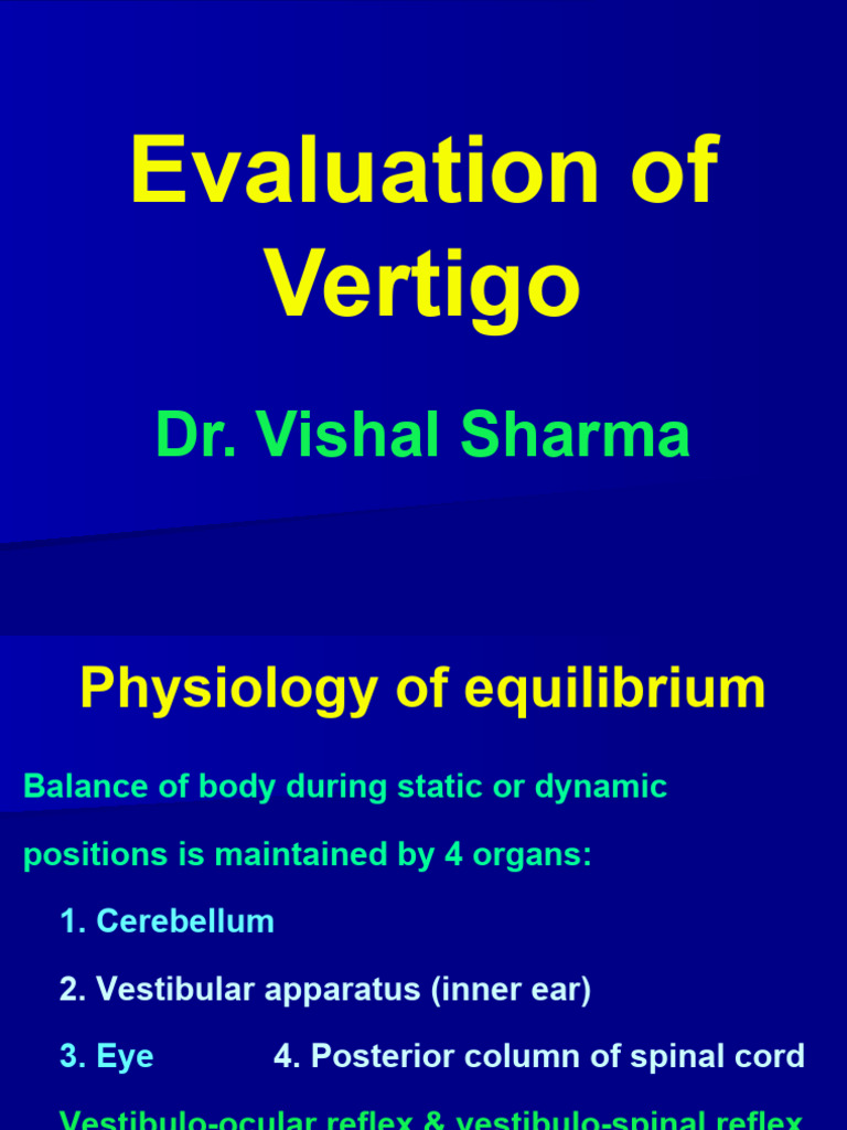 Understanding Vertigo: Causes and Evaluation | PDF | Science & Mathematics