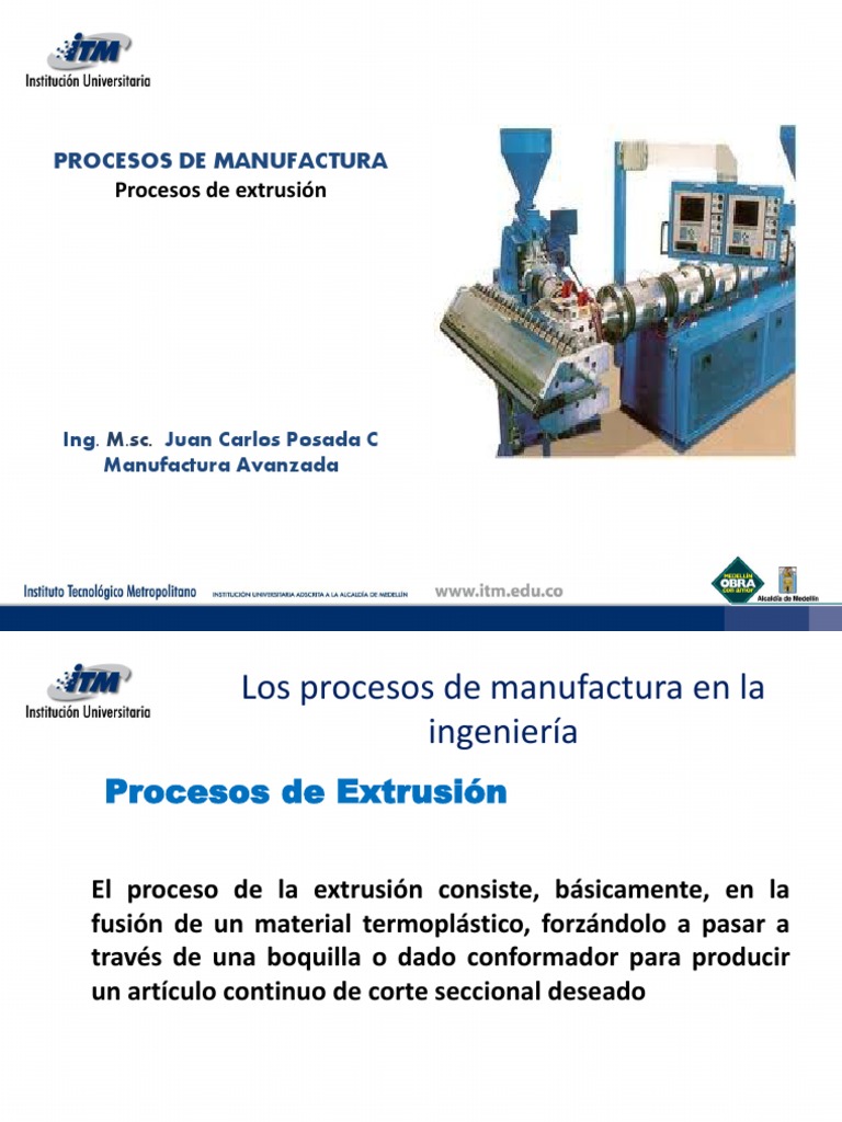 Los Procesos de Manufactura Extrusion