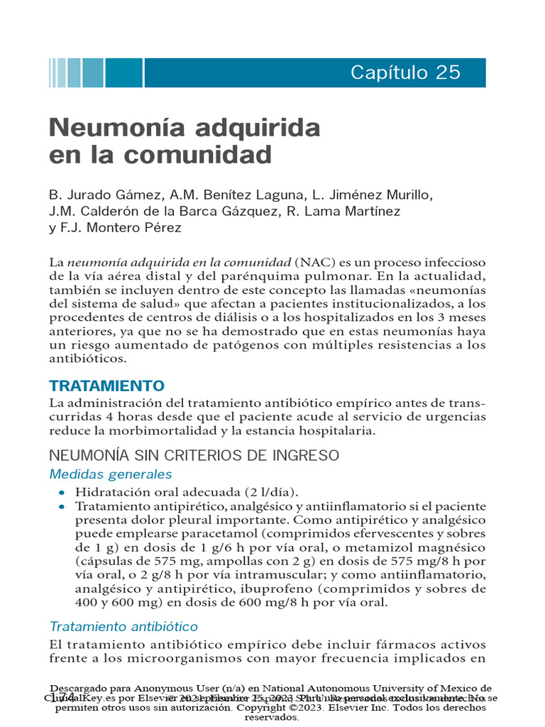 Neumonía Adquirida En La Comunidad Pdf Neumonía Penicilina