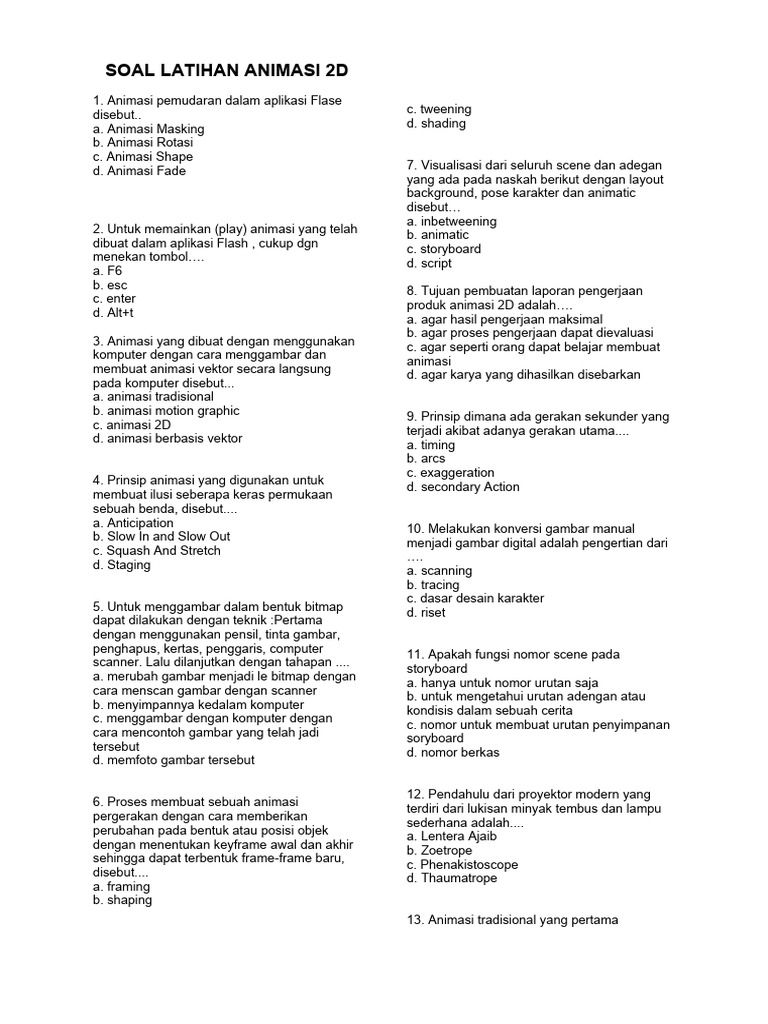 Teknik Tweening dalam Animasi 2D | PDF