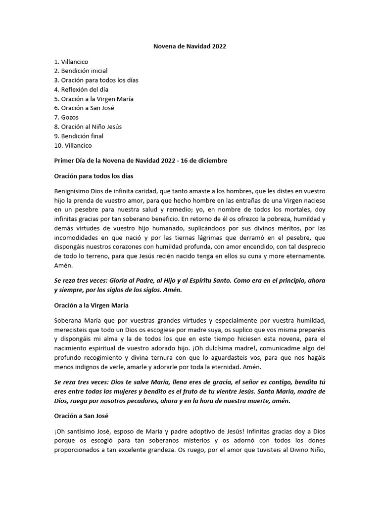 Novena de Navidad 2023 PDF María, madre de Jesús Oración