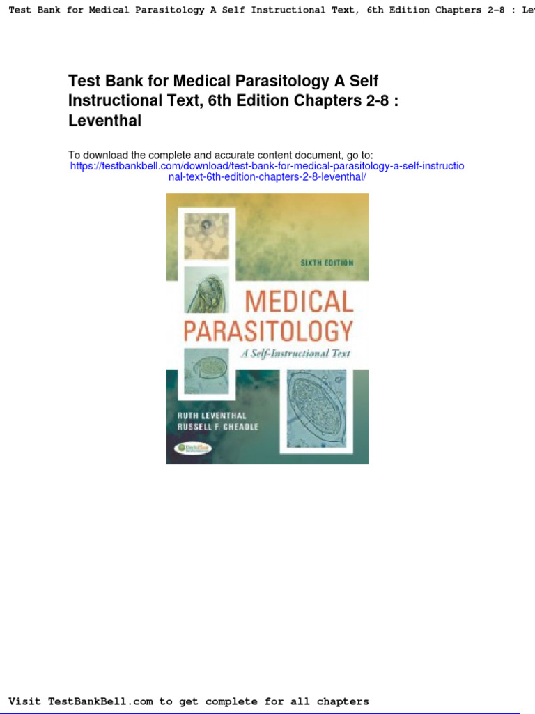 Test Bank For Medical Parasitology A Self Instructional Text 6th
