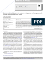 Customer Social Participation in The Social Networking Services and Its Impact Upon The Customer Equity of Global Fash