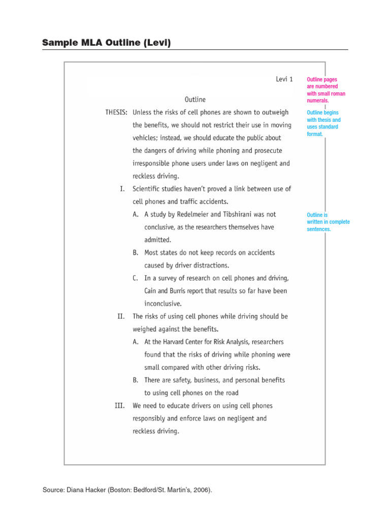 MLA Outline Example | PDF