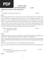 CSC 325 Exam Question Marking Scheme