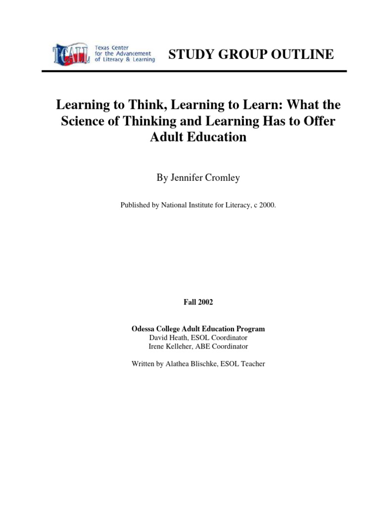 Learning to think learning to learn what pdf memory knowledge