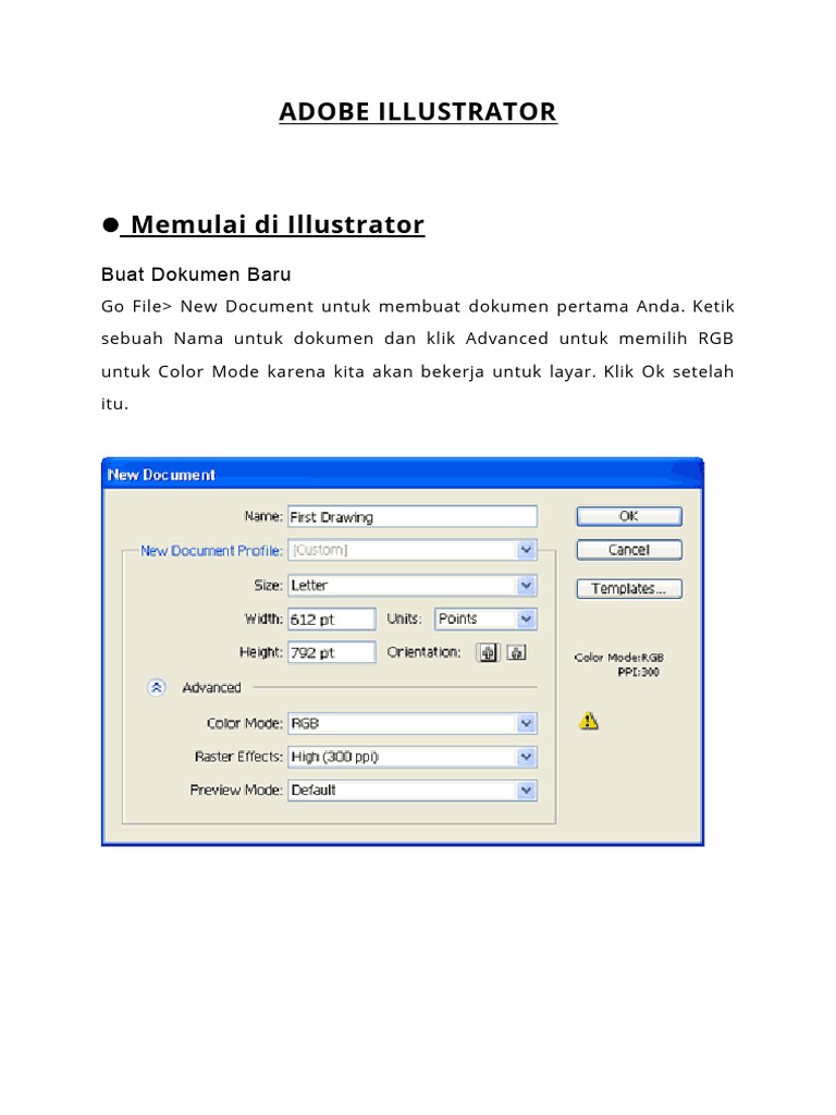 Panduan Dasar Menggunakan Adobe Illustrator | PDF | Metode & Bahan Ajar