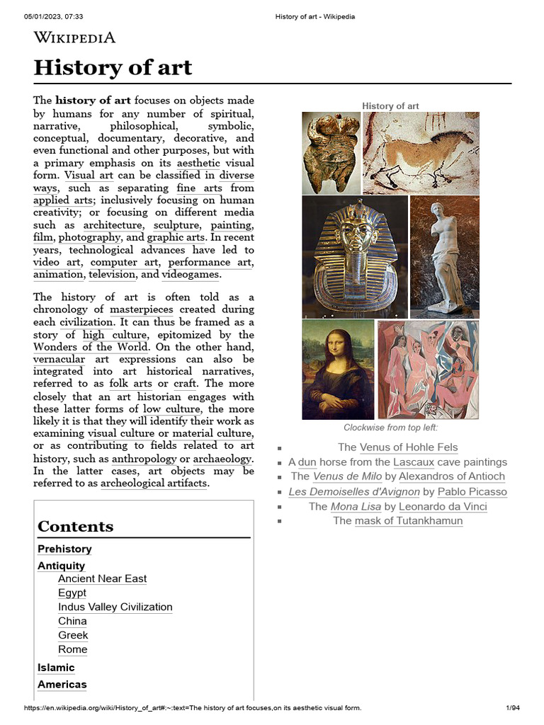 History of Art Wikipedia PDF