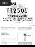 Yamaha TT250S 1986 Owners Manual