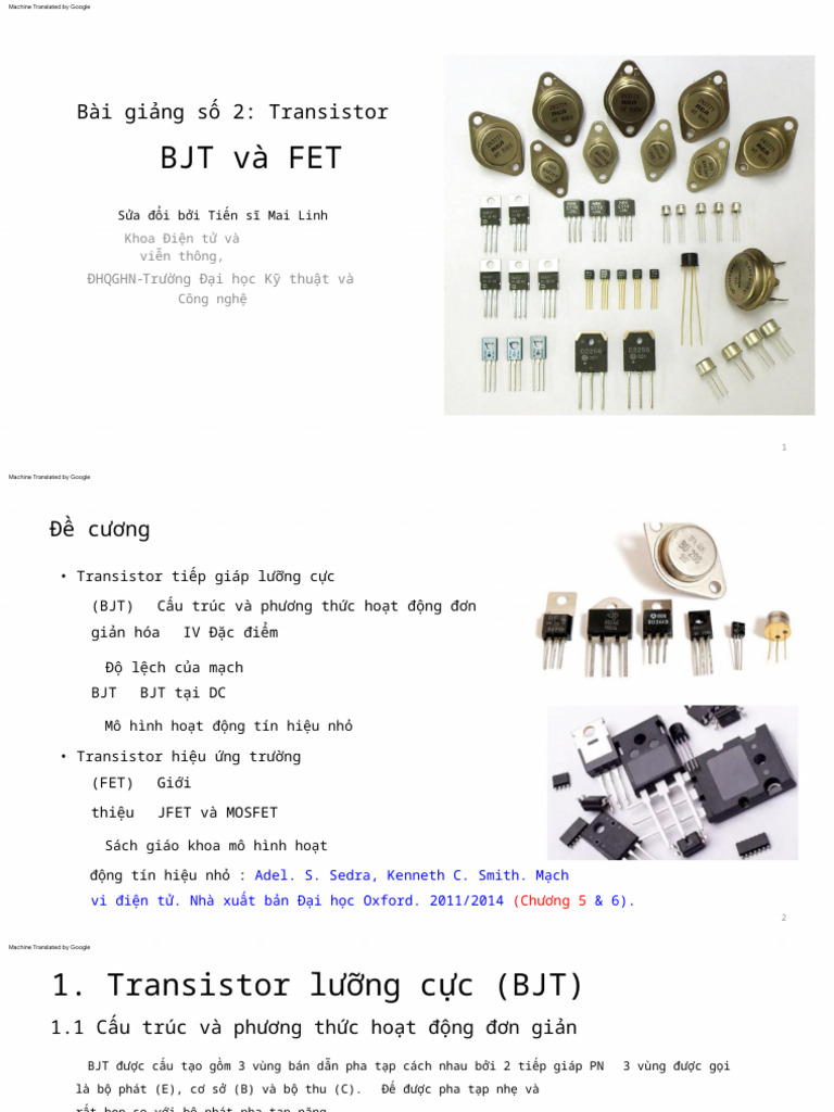 Lecture 2 Transistors Bjt And Fet Updated 2 Corrected Pdf
